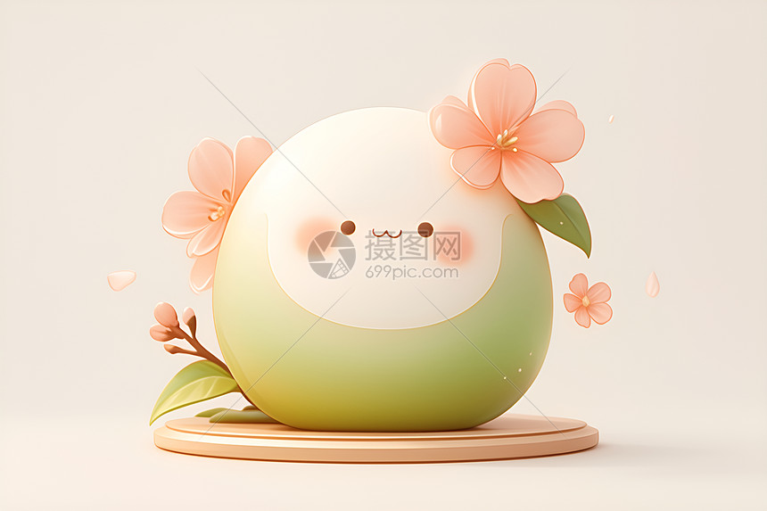 可爱的绿色卡通角色插画图片下载-正版图片601119612-摄图网