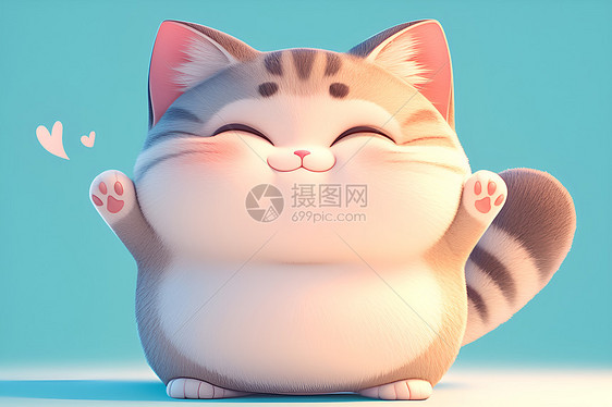 举着爪子的猫咪图片