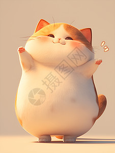 肥胖可爱的猫咪背景图片
