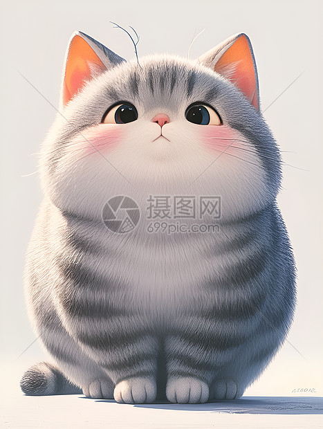 胖胖猫咪憨憨的表情图片