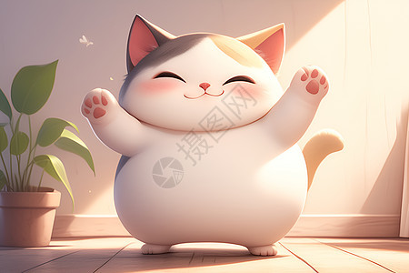 圆胖可爱的猫咪图片