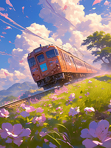 开往春天的火车背景图片
