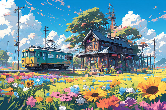 春季列车图片