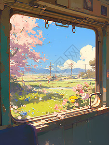 火车的窗户背景图片