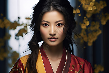 传统装束美丽亚洲女子图片