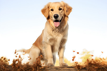 热情的黄金猎犬背景图片