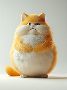 胖嘟嘟的黄猫背景图片