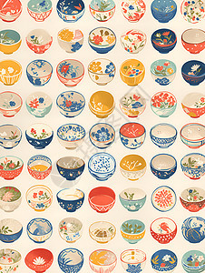 漂亮的的陶瓷碗背景图片