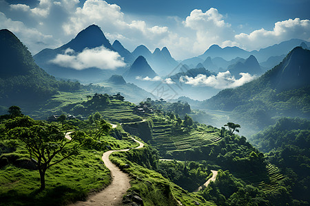 秦岭山脉绿植秦岭高清图片