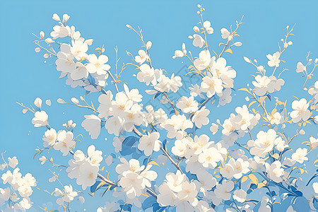 开满白花的树图片
