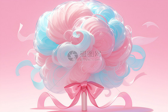 梦幻的粉色棉花糖图片