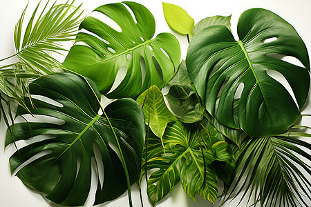 白色背景中的绿色植物图片