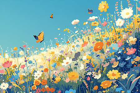 五彩斑斓的花卉背景图片