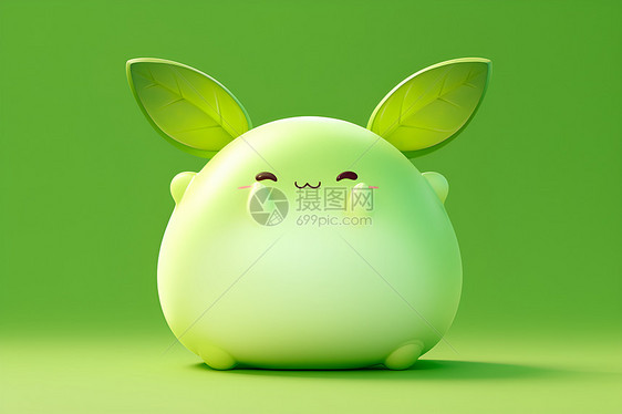 绿色麻糬吉祥物图片