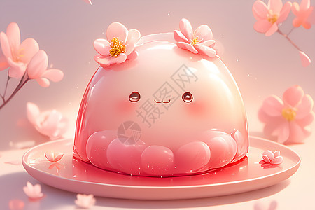 粉红果冻蛋糕图片