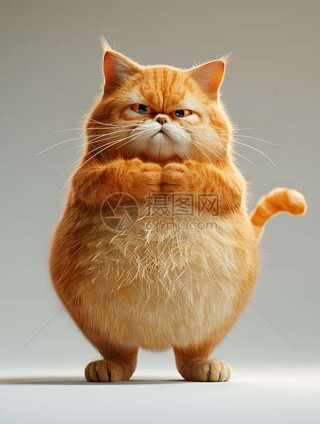 胖乎乎的橘猫插画图片下载-正版图片601123375-摄图网
