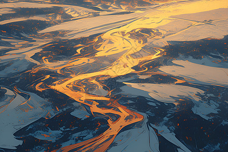 冰原上的河流图片