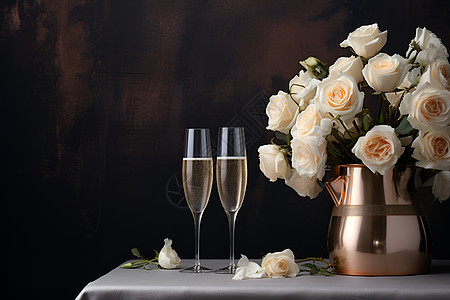 香槟玫瑰的精致魅力图片
