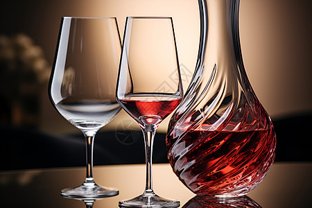 酒杯和酒坛玻璃杯酒水节高清图片