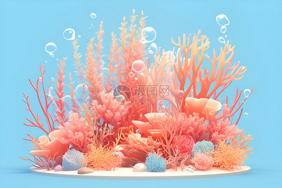 海底世界的珊瑚礁图片