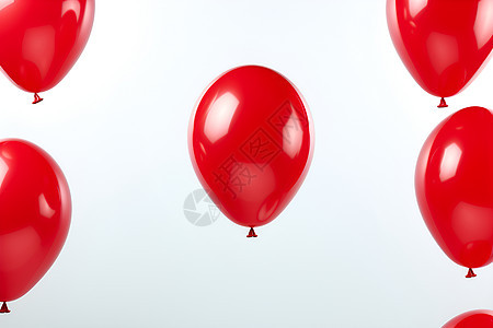 漂浮的喜庆红气球图片