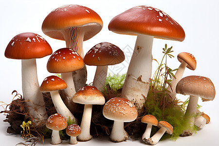 丛林的野生蘑菇图片