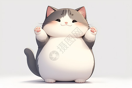胖嘟嘟的小猫咪背景图片