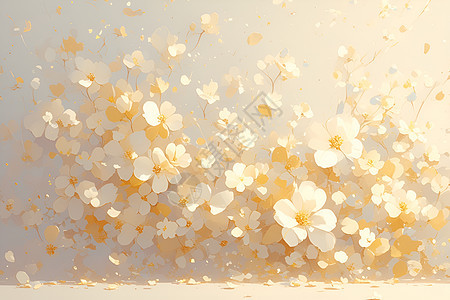 阳光下的白花图片