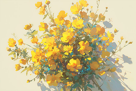 艳黄的花束图片