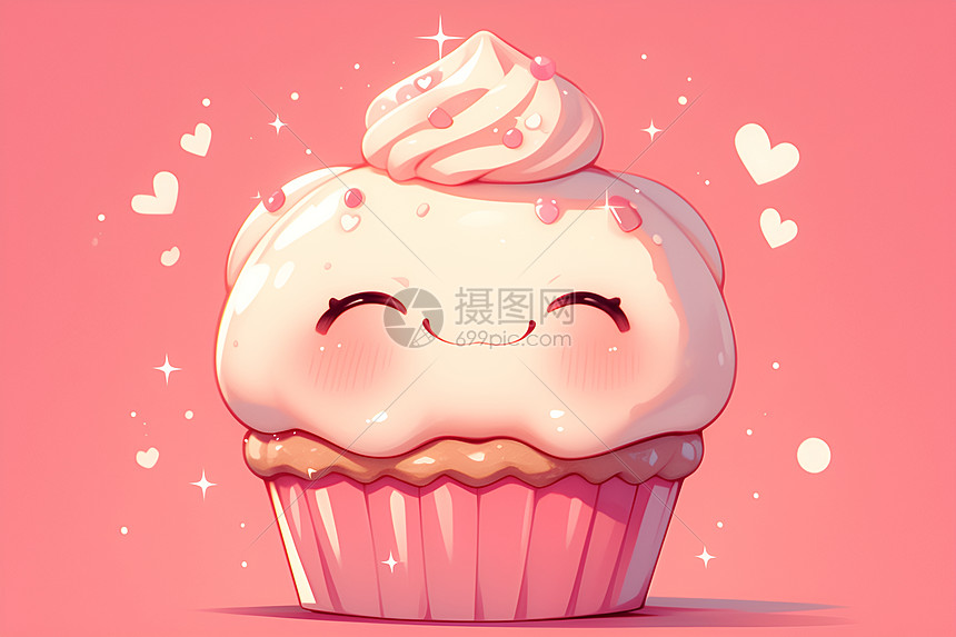 甜甜的粉色蛋糕图片