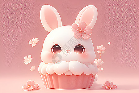 粉色可爱兔子图片