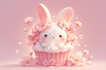 甜甜的兔子蛋糕图片