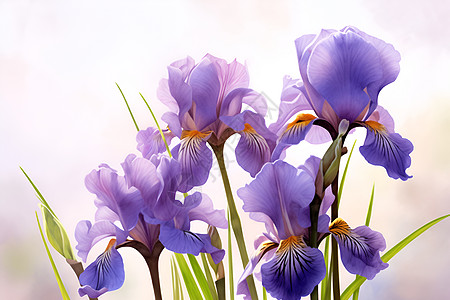鲜花盛开紫罗兰之美插画