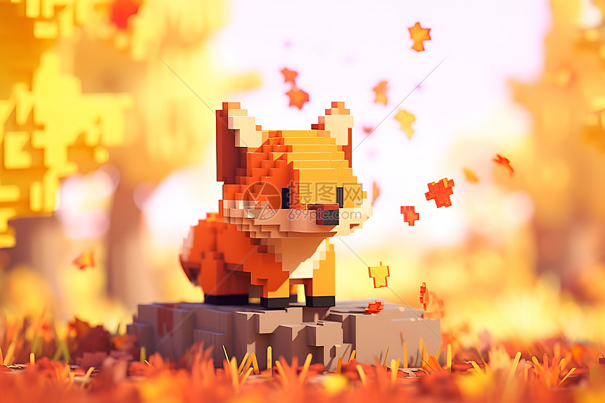 秋天世界里的狐狸图片