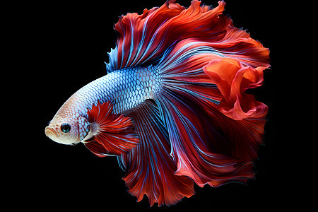游动的红蓝相间的鱼图片