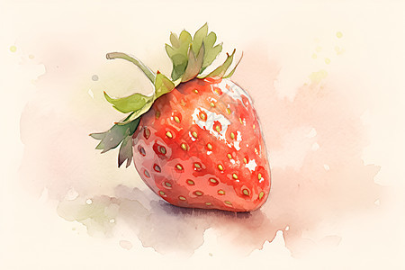 水彩风格的草莓图片