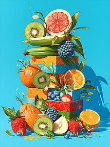 水果堆成的艺术图片
