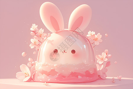 粉色的兔子装饰背景图片