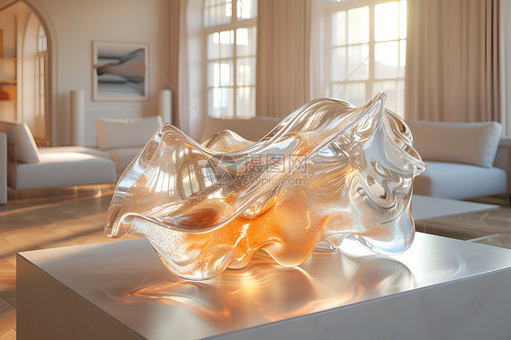 抽象的玻璃雕塑图片