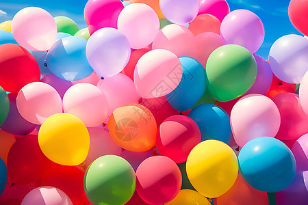 气球装饰五彩斑斓的气球背景