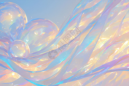 水泡背景七彩轻纱里的水泡插画