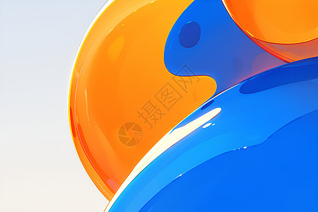 蓝橙交织抽象图形图片