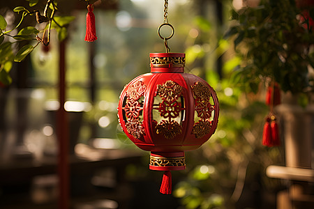 菱形传统灯笼美丽红灯笼背景