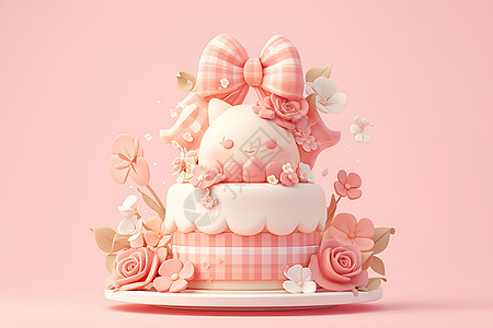 粉色蛋糕设计图片