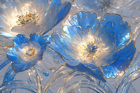 盛开的玻璃花图片