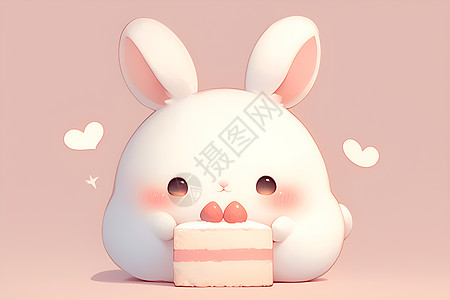 兔仔和甜蛋糕图片