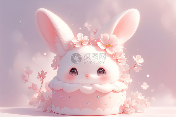 梦幻粉色兔子蛋糕图片