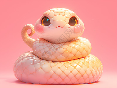 梦幻粉色世界中的小蛇图片