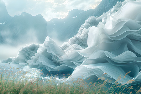 轻盈的山水幻境图片