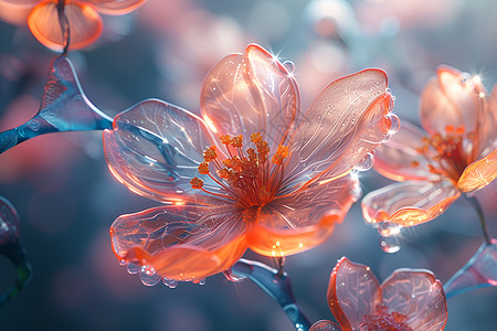 水滴滴在花瓣上图片